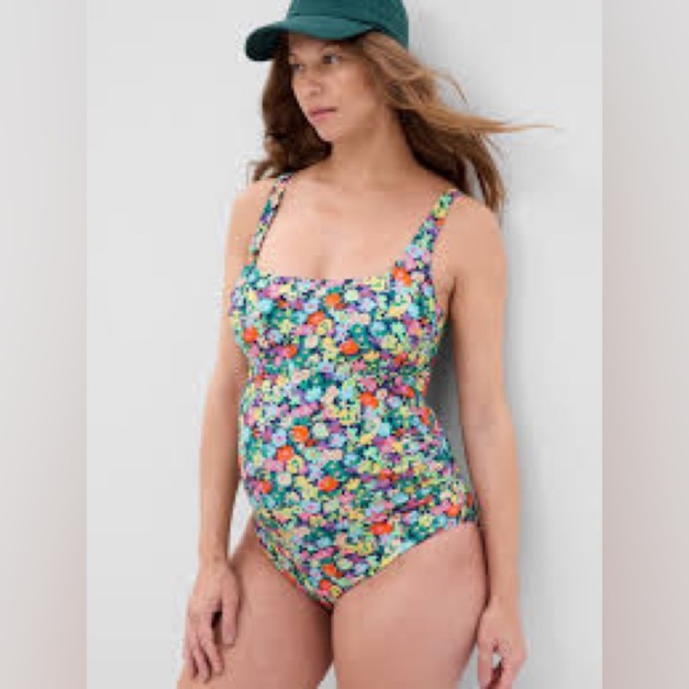Square neck one piece swimsuit